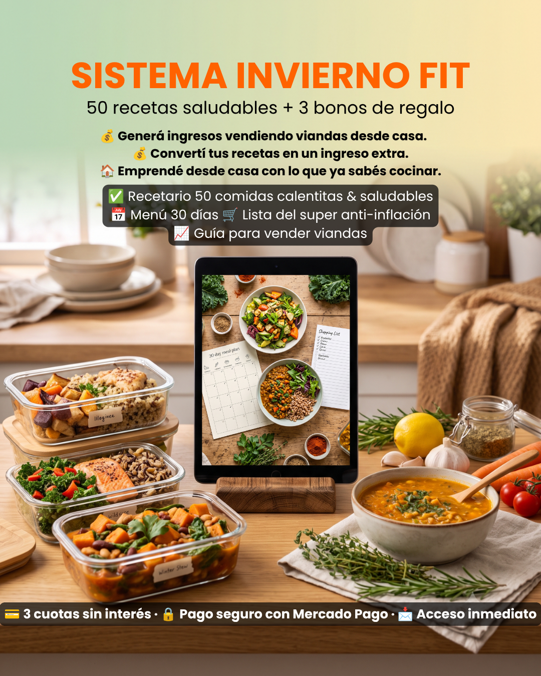 Comé mejor en invierno y convertí tus recetas en un ingreso extra. / +$600.000 en un mes!